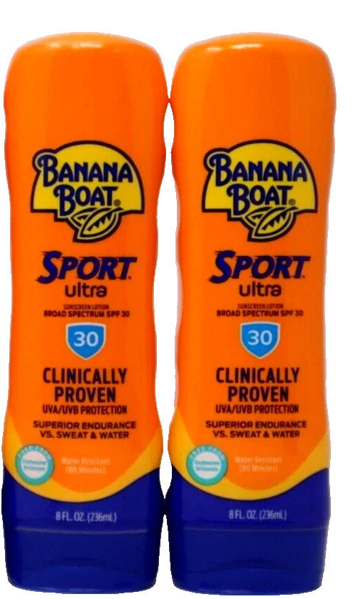 SPF 30 Sunscreen Lotion Pack of 2 - Water-Resistant Skin Sun Protection 8oz