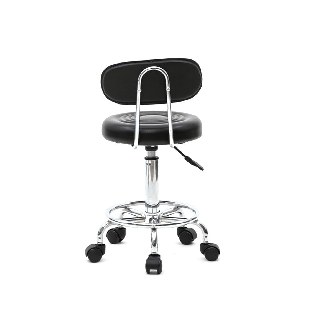 Adjustable Hydraulic Rolling Salon Stool Chair with Wheels and Backrest