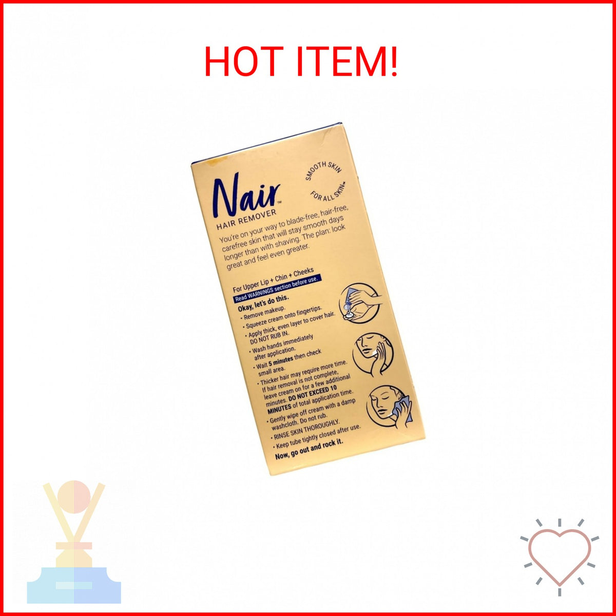 Nair Face Cream - 2 OZ Gentle Skin Care for Face