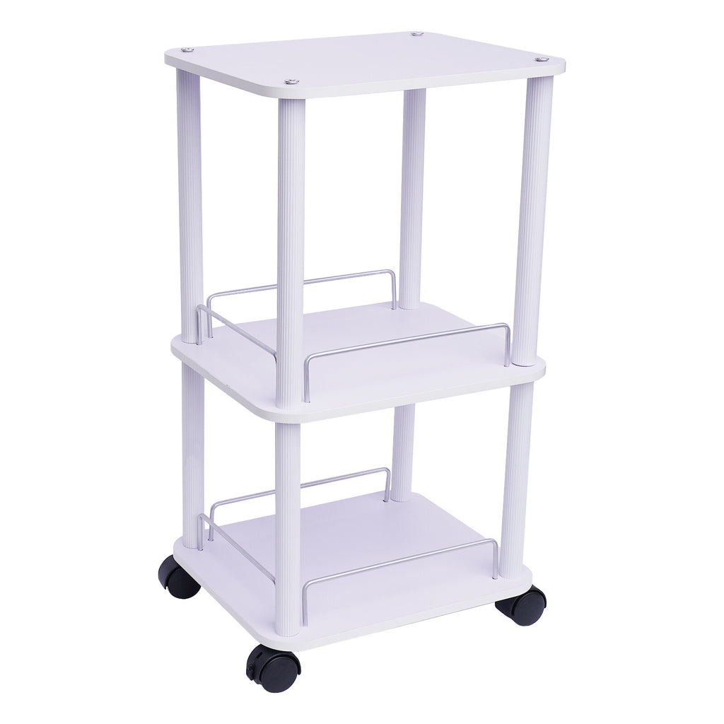 Salon Spa Beauty Equipment Storage Trolley Cart with 3 Shelves and Wheels