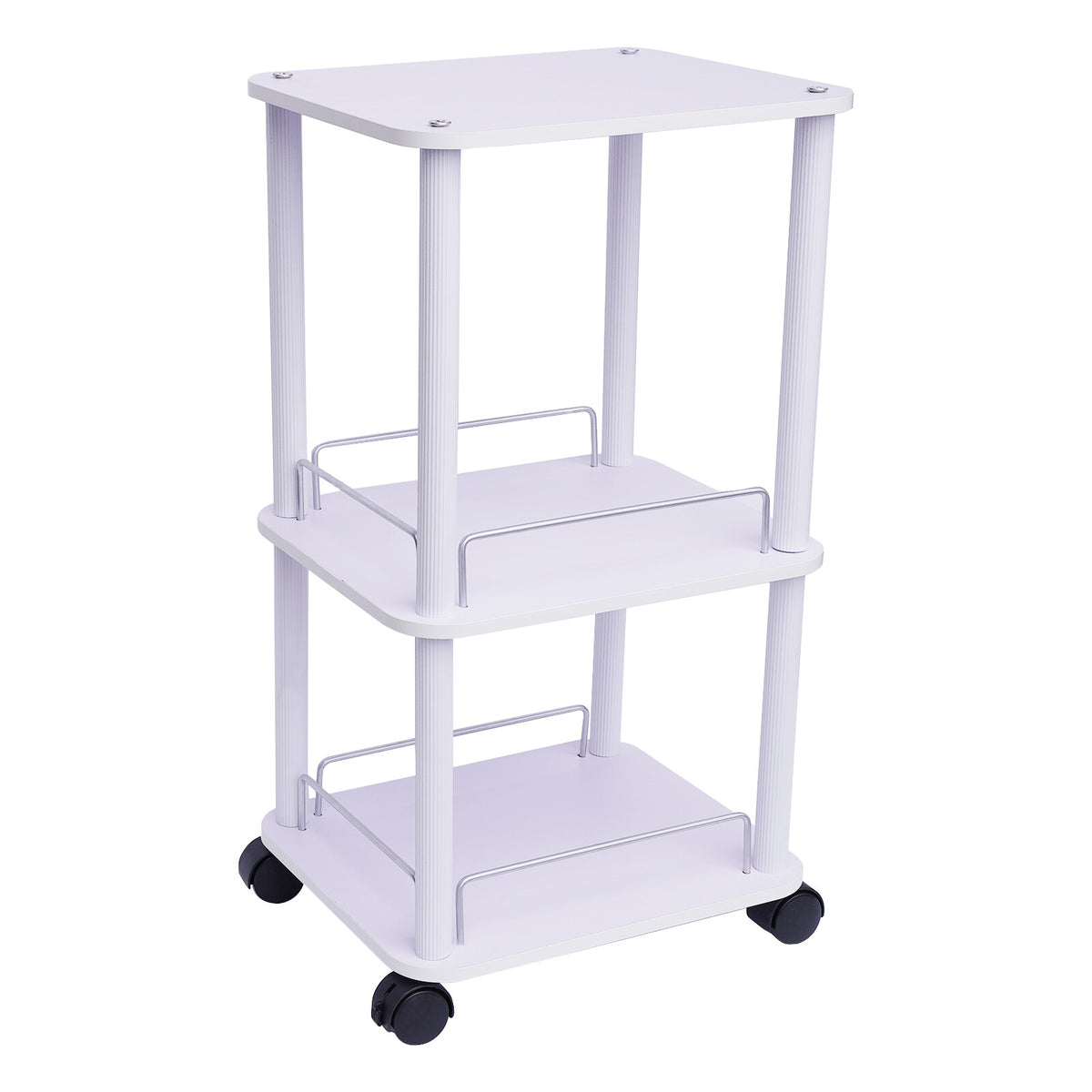 Salon Spa Beauty Equipment Storage Trolley Cart with 3 Shelves and Wheels
