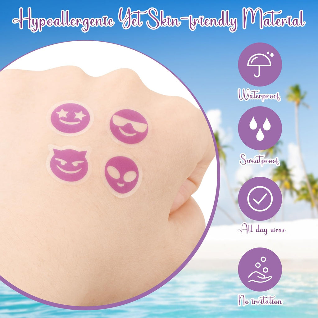 80 Pcs Waterproof UV Sunscreen Detection Stickers for Kids & Adults