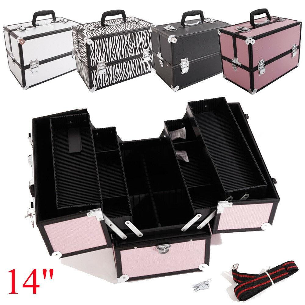 Lockable PVC Aluminum Makeup Rolling Case with Wheels and Trolley