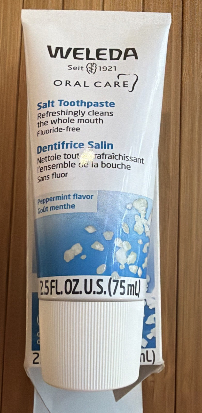 Natural Salt Toothpaste 2.5 Fl Oz - Pack of 6, Dented Tubes, New