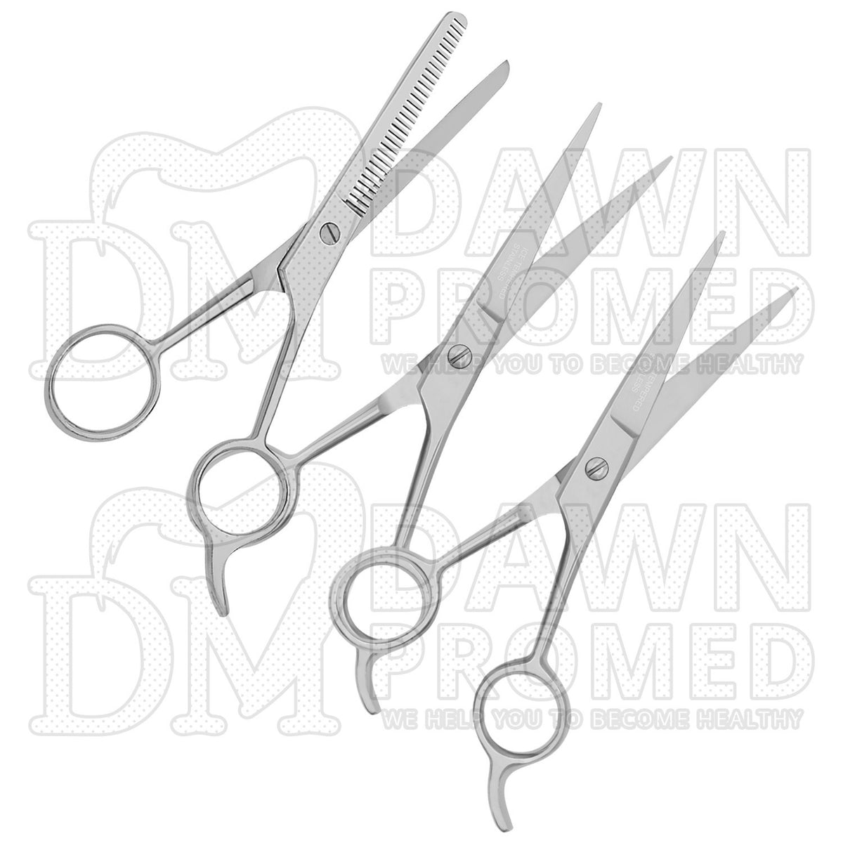 Professional Hair Cutting Scissors Set 3 Pcs - Thinning & Grooming Shears 5.5 & 6.5 Inches