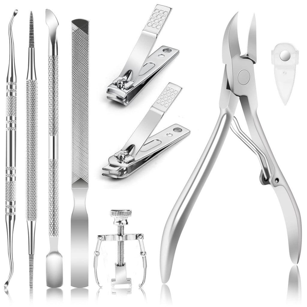 9-Pack Toenail Clippers Set - Stainless Steel Nail Care Kit for Healthy Nails