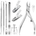 9-Pack Toenail Clippers Set - Stainless Steel Nail Care Kit for Healthy Nails