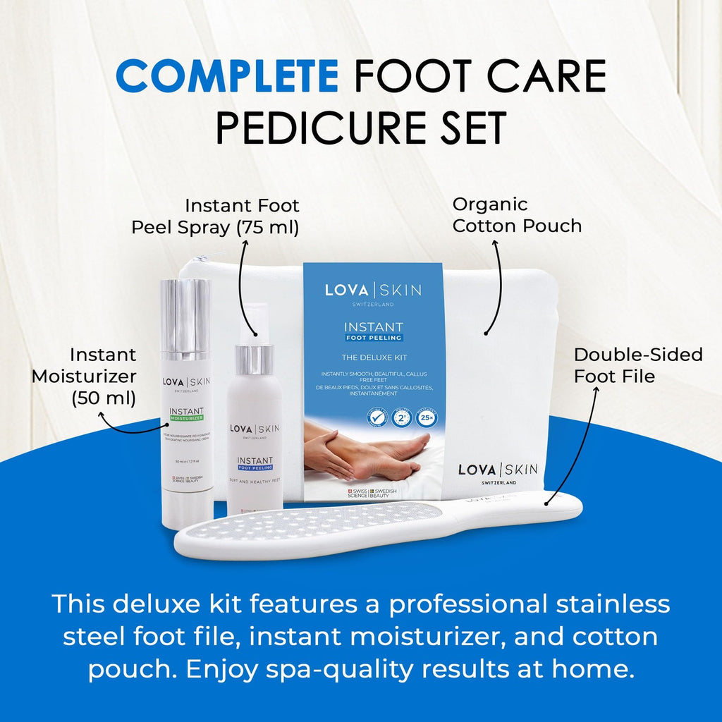 Foot Peel Kit with File & Moisturizer - Instant Smooth Feet at Home