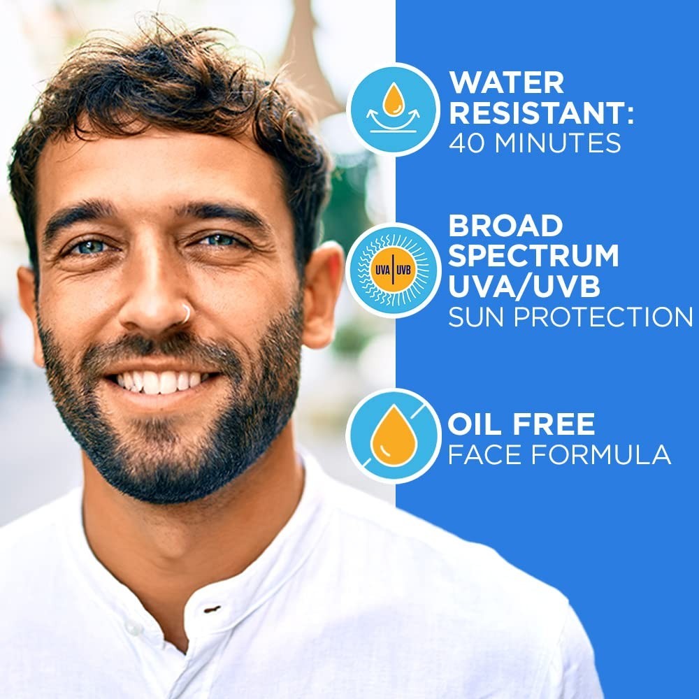 SPF 45 Face Sunscreen Lotion Water Resistant UVA UVB Protection 2.5 oz