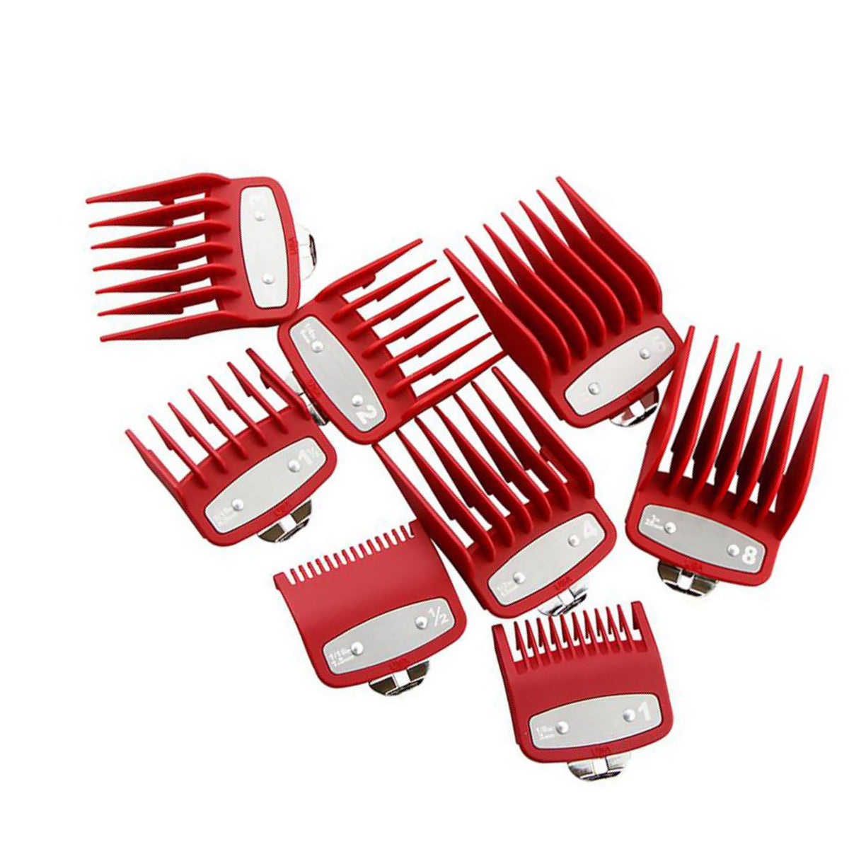 8PCS Metal Hair Clipper Guide Combs for WAHL Trimmers - Adjustable Guard Attachments