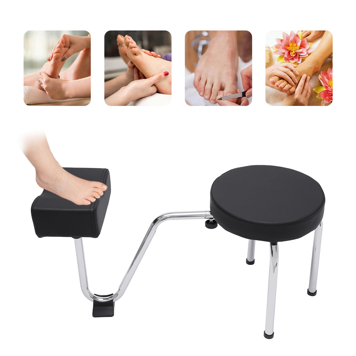 Adjustable Pedicure Foot Rest Stool for Salon Spa Chairs