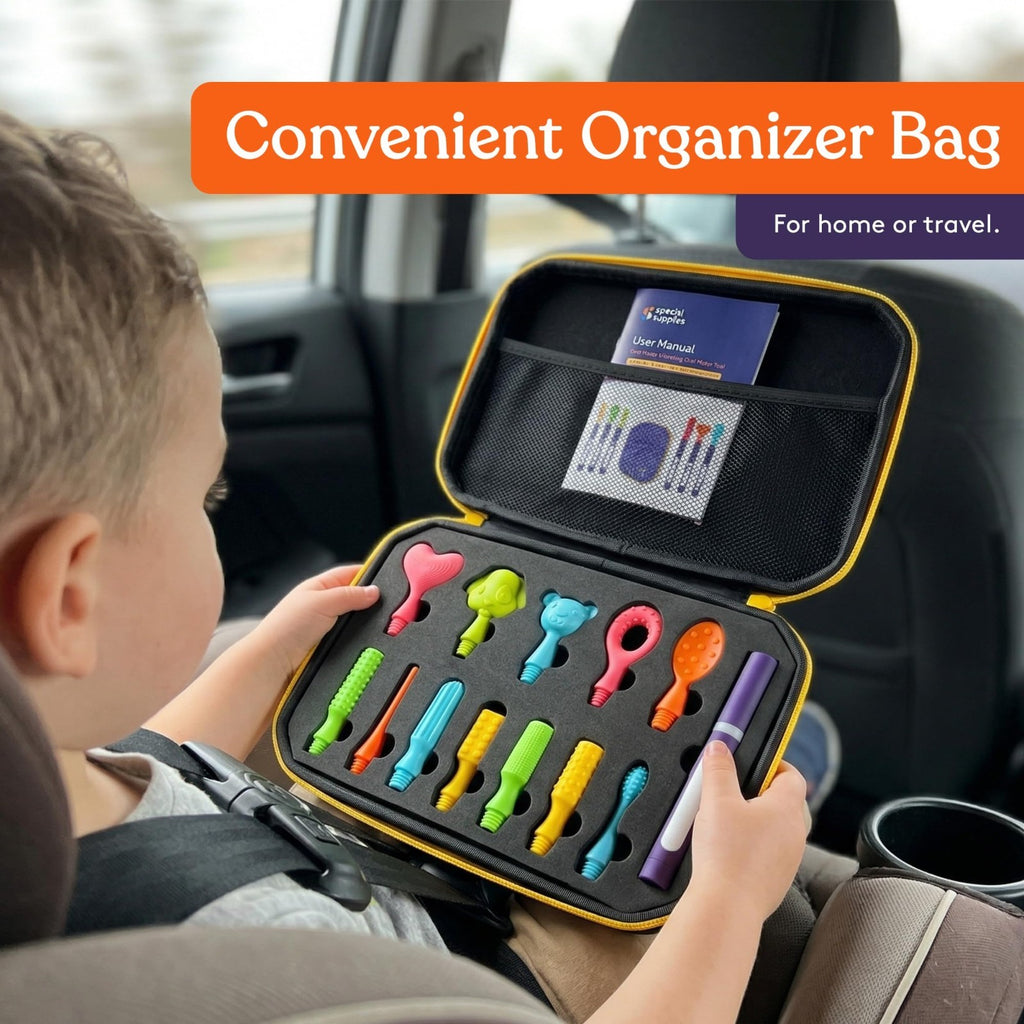 Oral Motor Stimulation Kit with 12 Textured Heads for Sensory and Speech Support