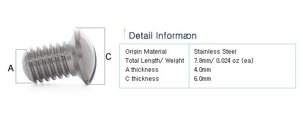 Replacement Screw for Hair Shears - 4mm Stainless Steel, Pack of 5
