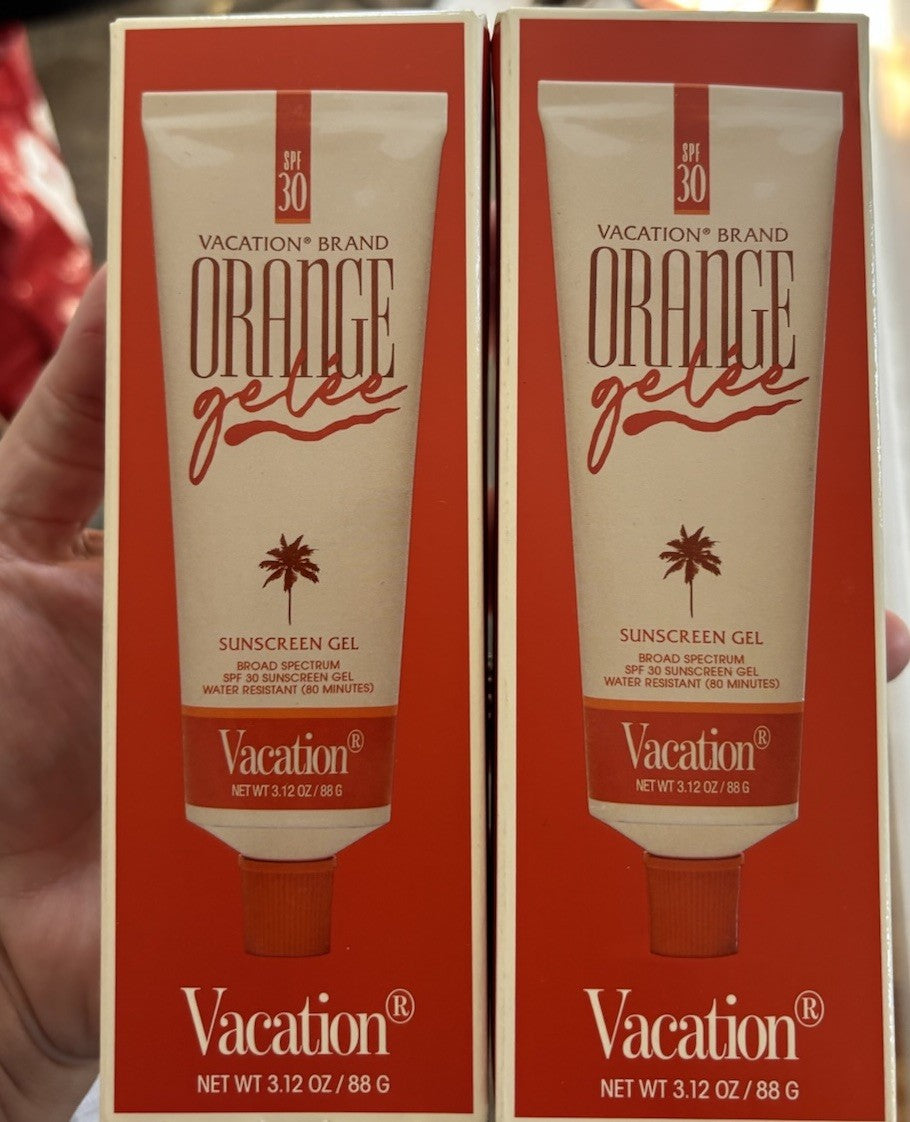 Vacation Brand SPF30 Sunscreen Gel with Orange Gelee 3.12oz Pack of 2