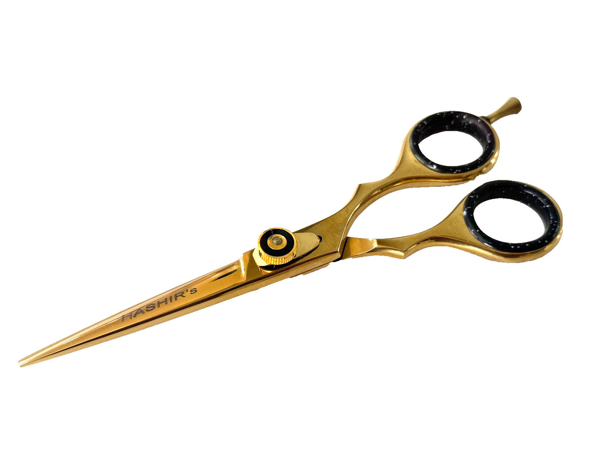 6-Inch Gold Hair Cutting Scissors for Barbers and Hair Stylists