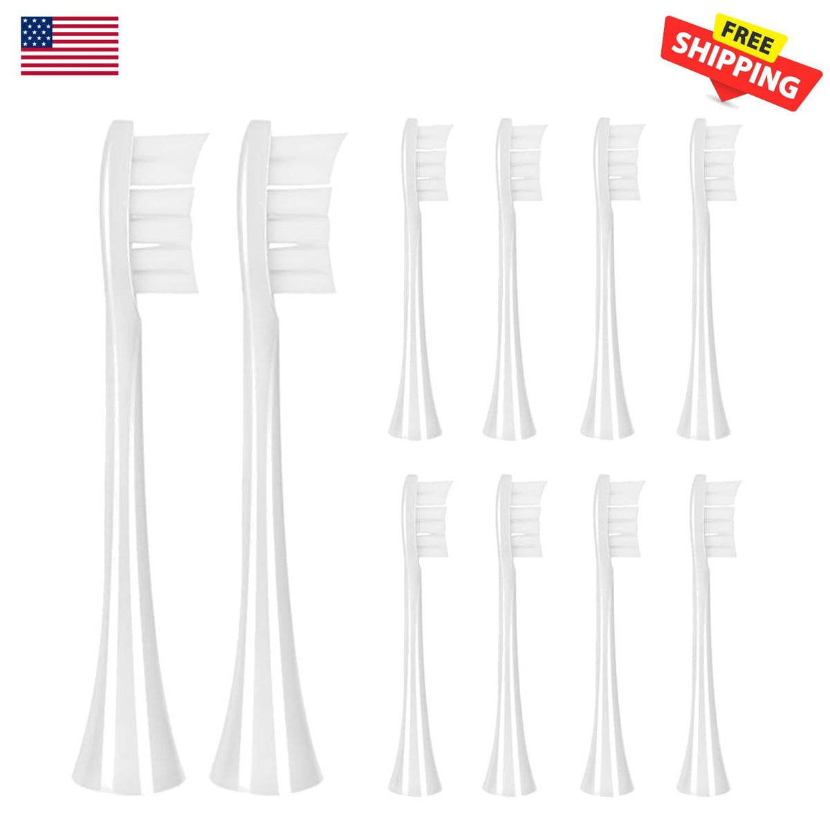 10 Pack Replacement Toothbrush Heads for Boka 2.0 & 3.0 with Charcoal Bristles