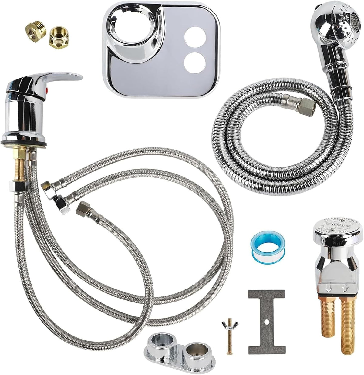 Salon Shampoo Bowl Faucet Kit with Vacuum Breaker, Hose & Sprayer