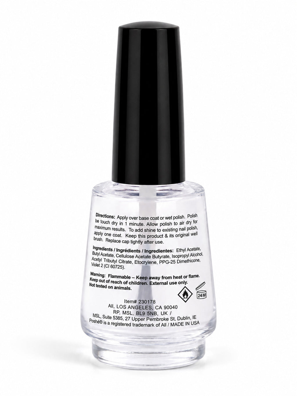 Fast Drying Nail Top Coat - Shine & Gloss Protective Nail Polish