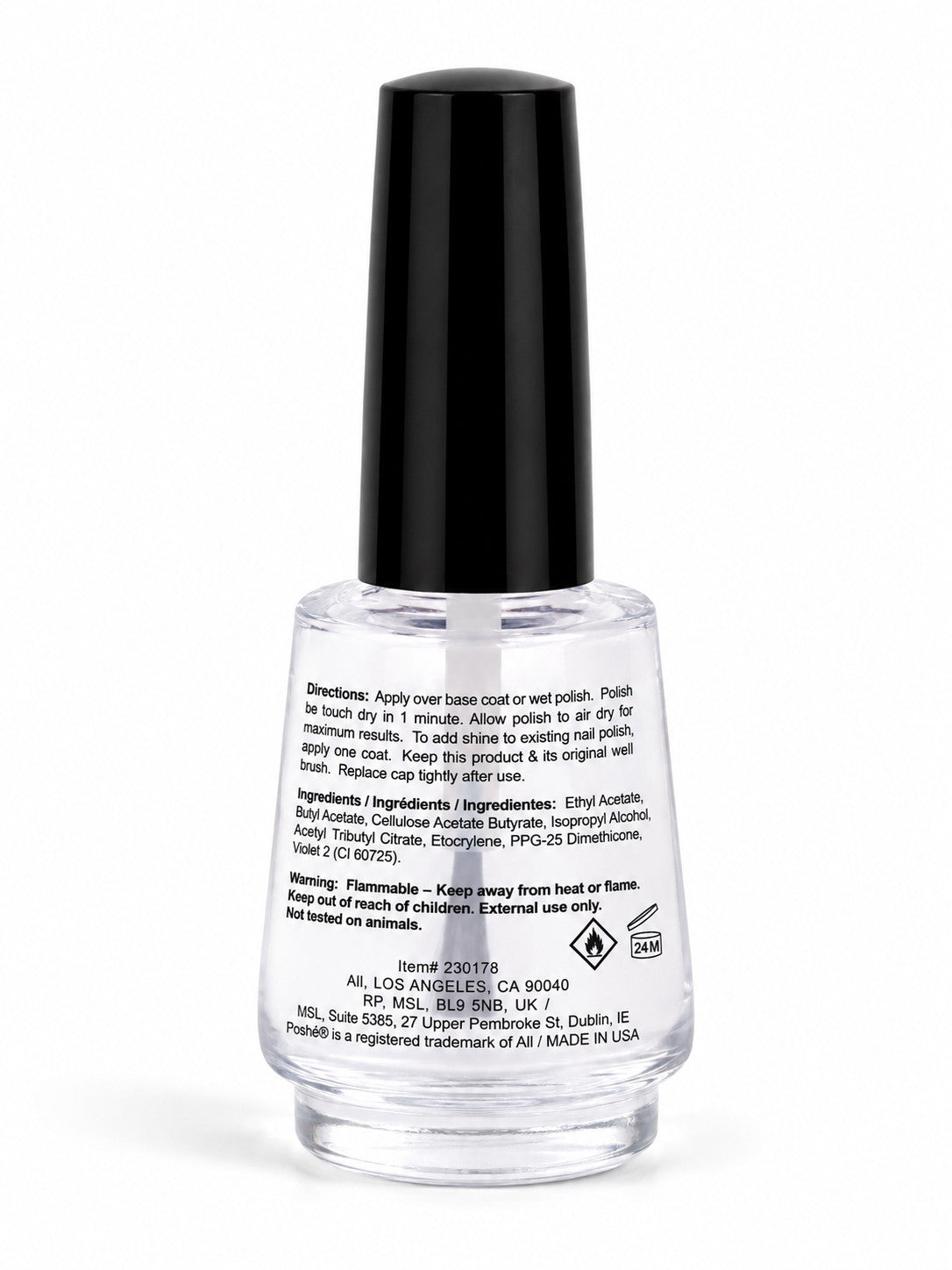 Fast Drying Nail Top Coat - Shine & Gloss Protective Nail Polish