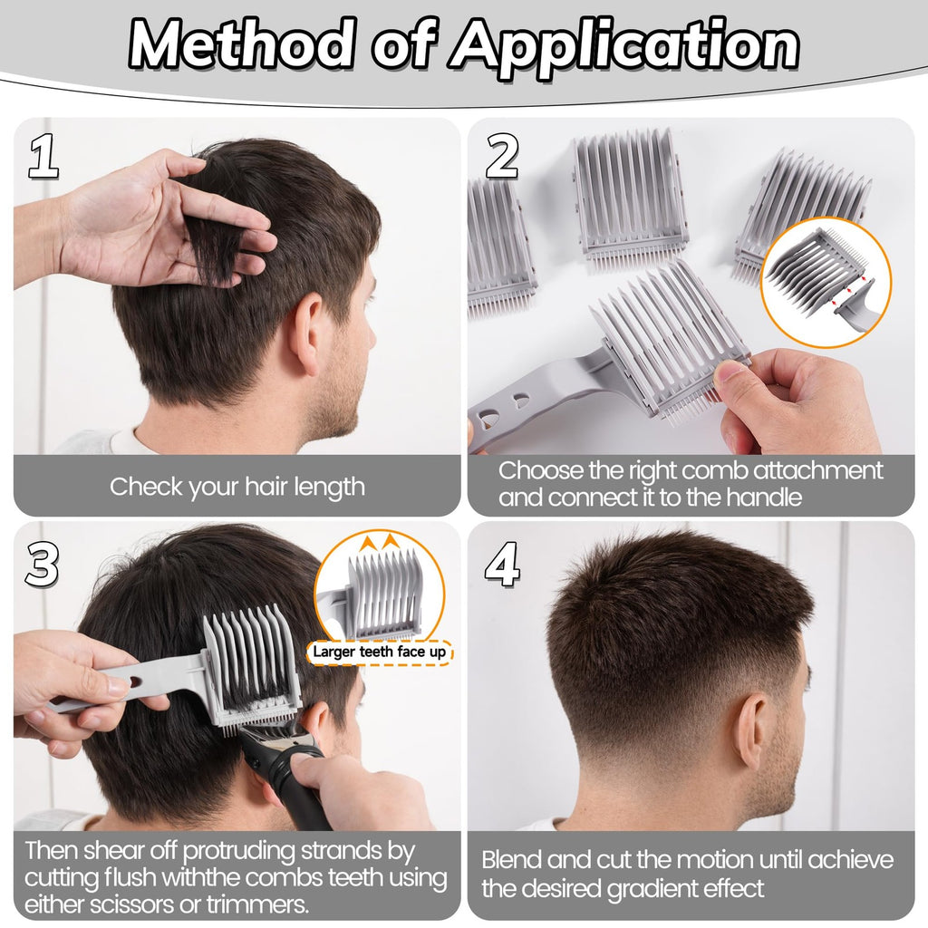 4-in-1 Detachable Fade Comb Set for Professional Haircutting & Grooming