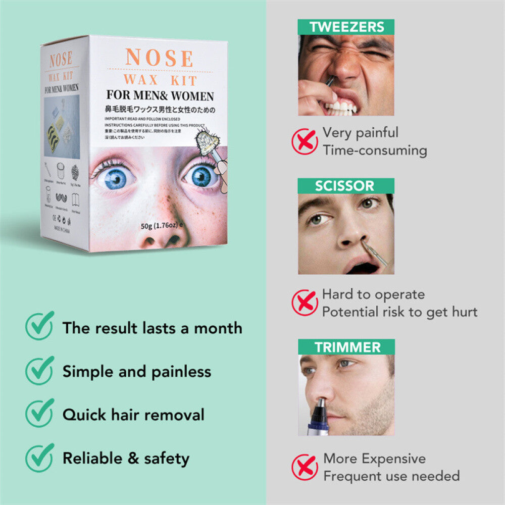 Nose Hair Removal Wax Bead Kit Painless Nasal & Ear Hair Removal Set