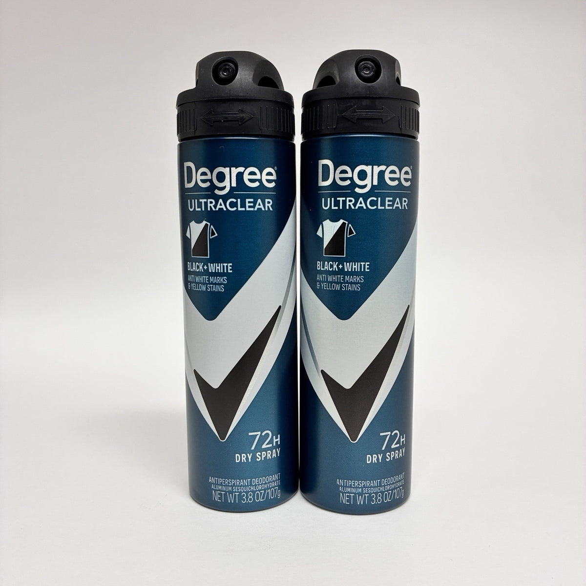 Degree UltraClear Men Antiperspirant Deodorant Dry Spray Black White 3.8oz 2-Pack