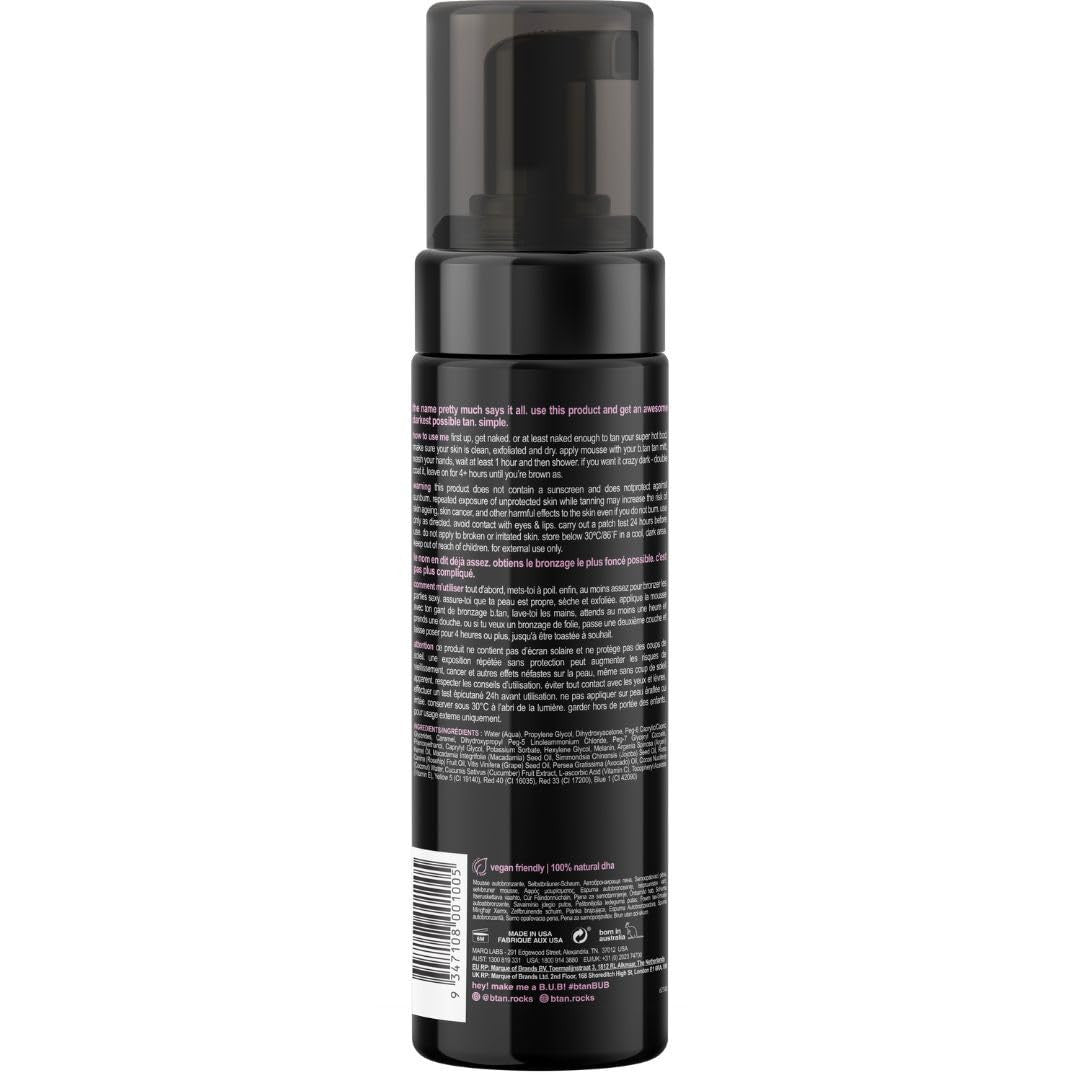 Dark Self Tanner Mousse - Fast 1 Hour Development, Vegan & Cruelty-Free