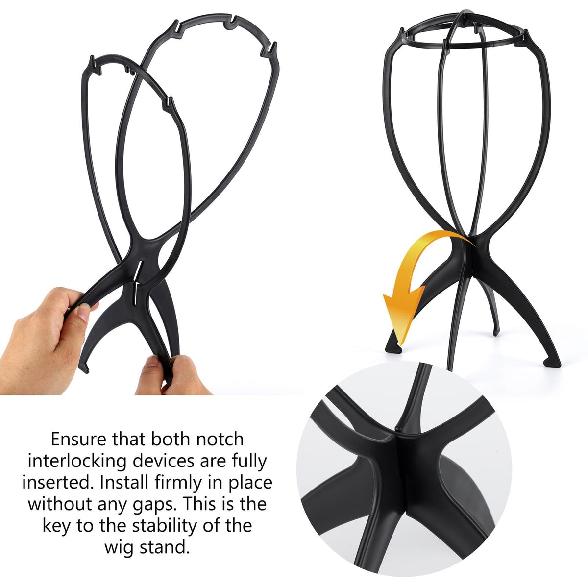 9 Pack Portable Wig Stands Collapsible Hair Wig Holders for Travel & Salon