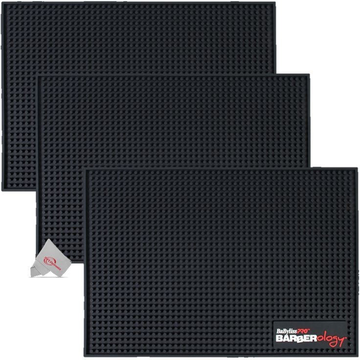 3-Pack Non-Slip Heat-Resistant Barber Mat for Salon Tools, Up to 150°F
