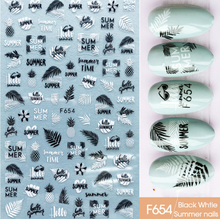 Geometric Nail Stickers 5D Floral Decals for Nail Art - Multiple Styles