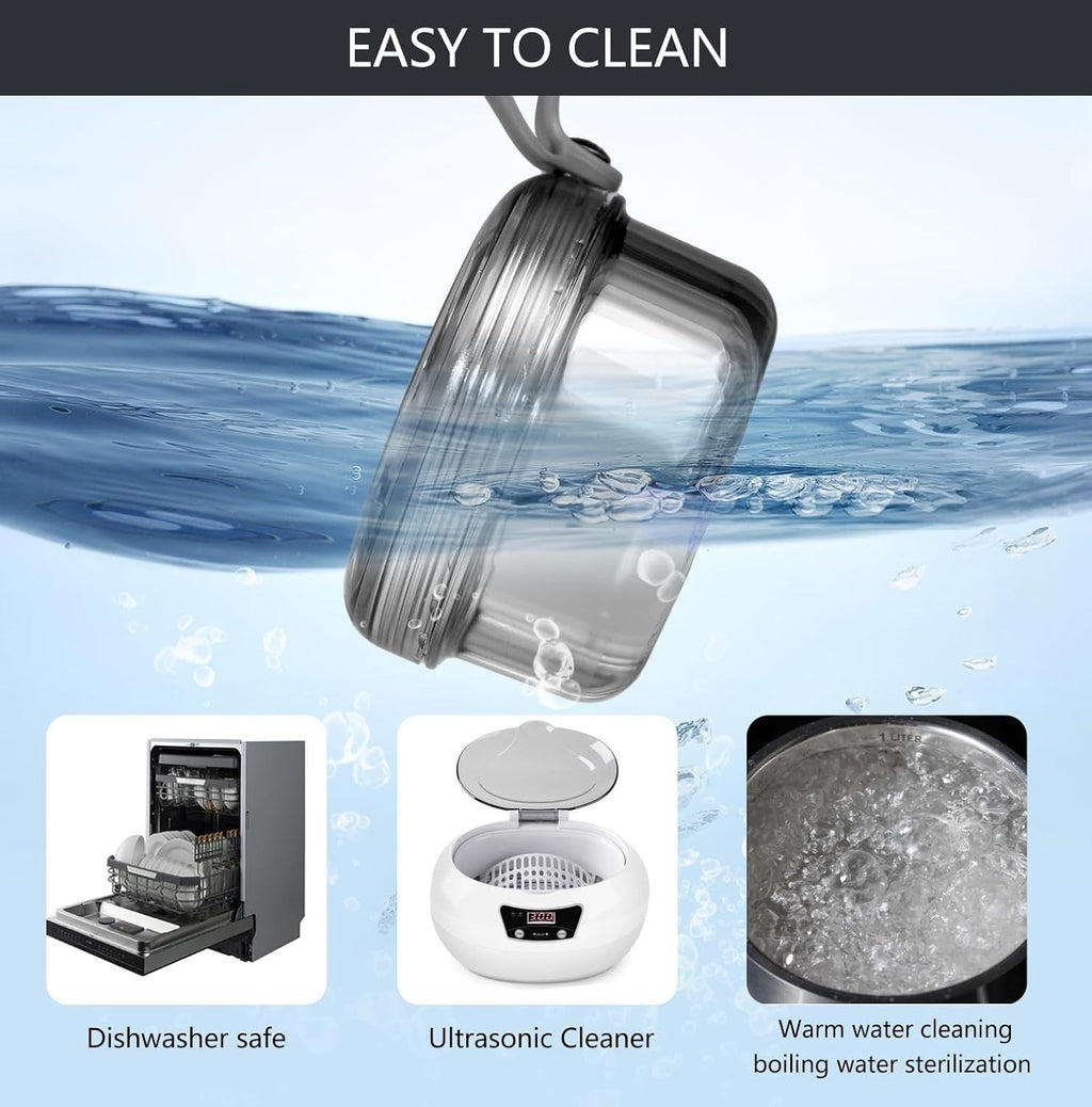 Leakproof Denture Case with Soaking Basket - Travel Friendly, BPA Free