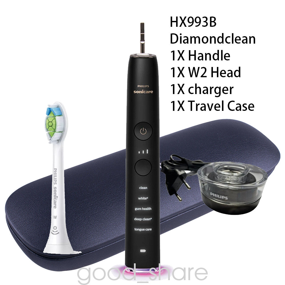 Black Handle with Case for Philips Sonicare DiamondClean Smart 9500 HX993B