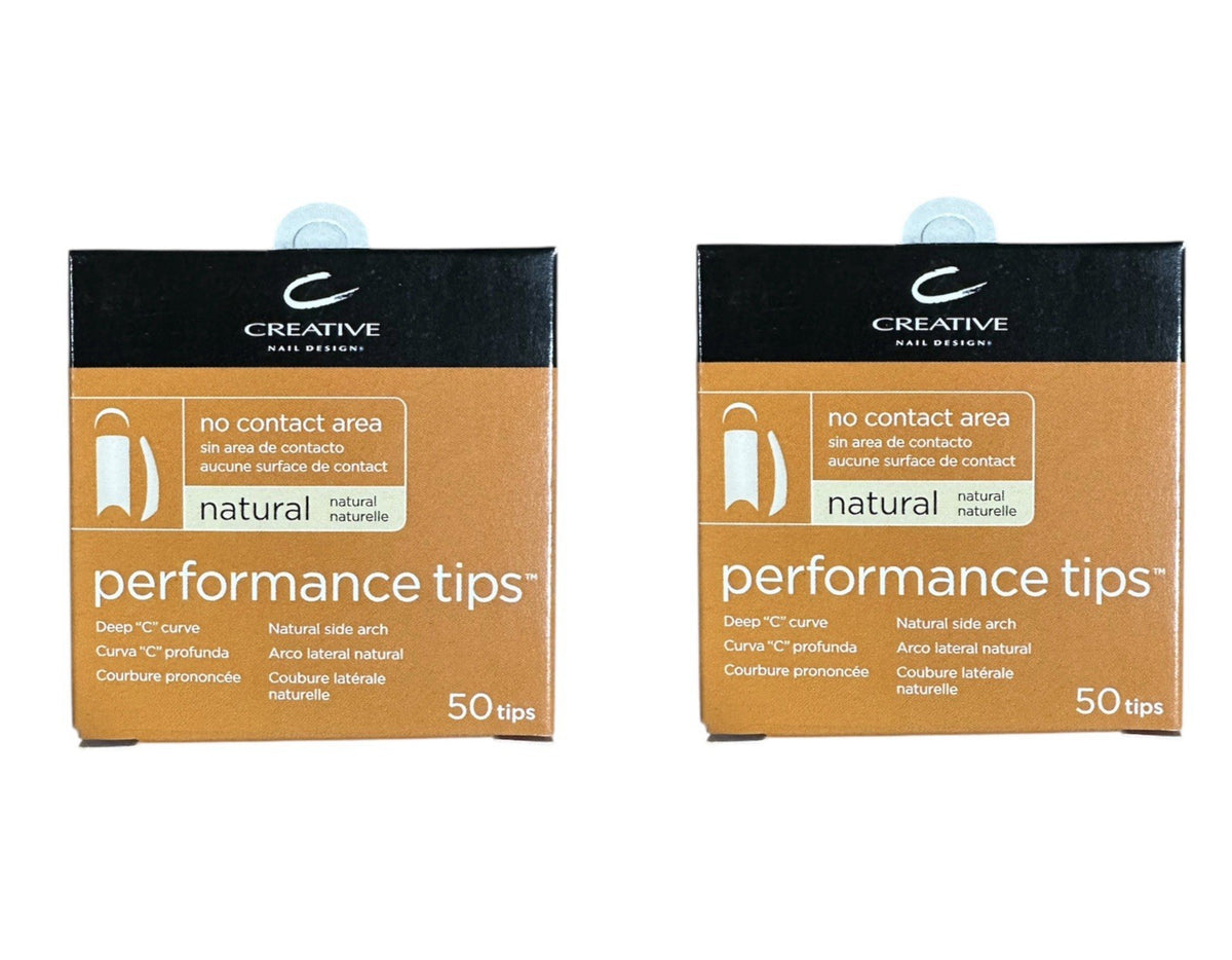 Nail Tips - Natural Performance Tips for Manicure - Pack of 50 Tips in Various Sizes