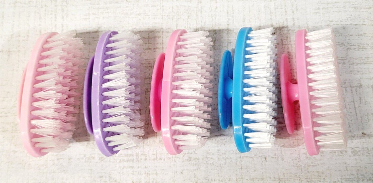 Nail & Toe Nail Scrub Brushes with Handles - 5 Pack, Random Colors