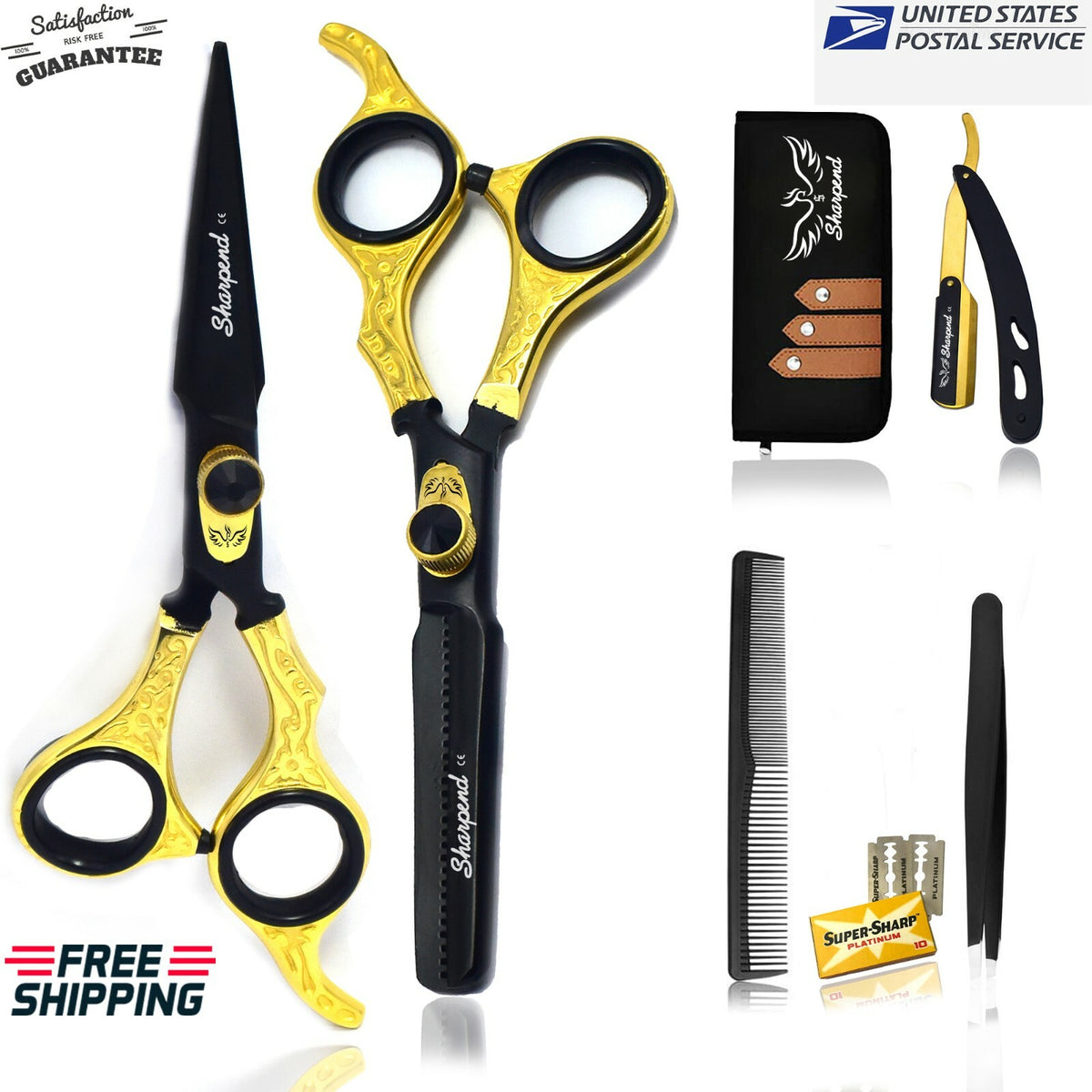 Professional Hairdressing Scissors Set with Razor & Thinning Shears