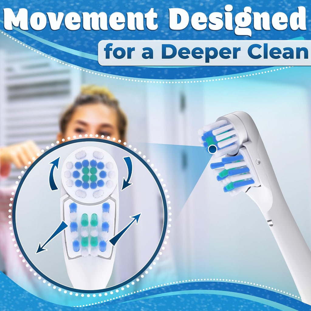 4 Pack Electric Toothbrush Replacement Heads for Oral-B CrossAction Models