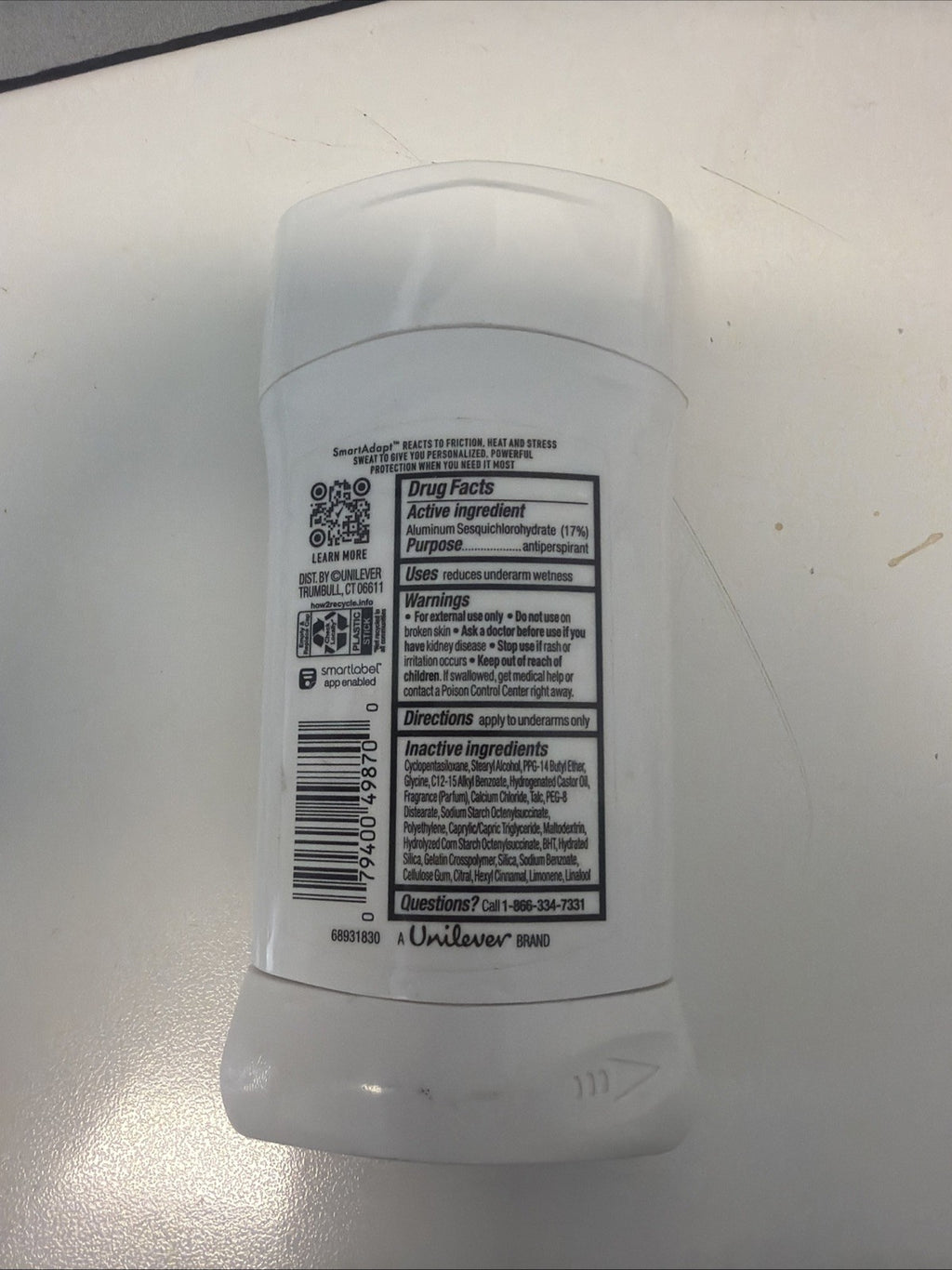 Degree Unlimited Clean Invisible Solid Deodorant 2.7oz - Antiperspirant for Men & Women