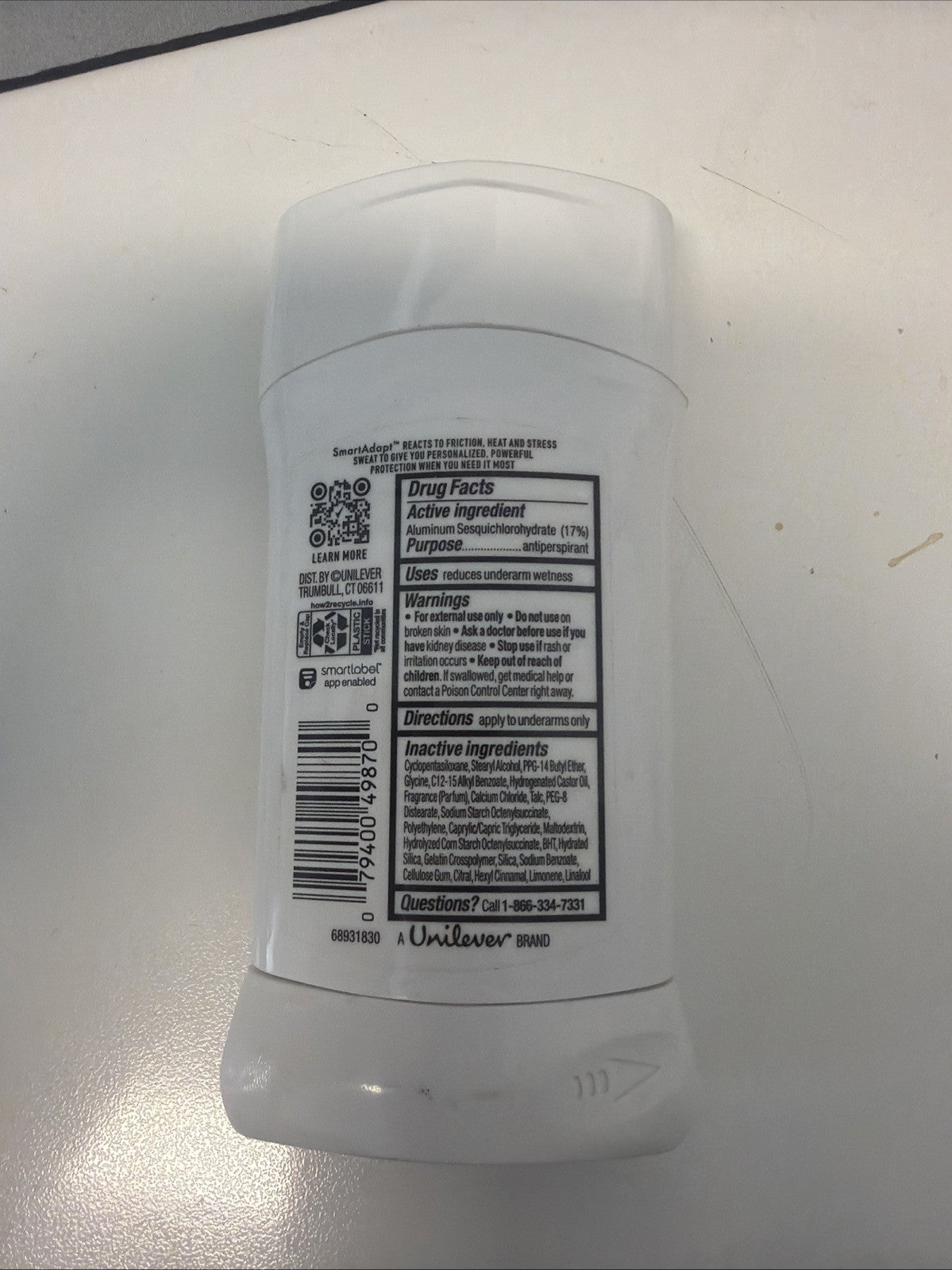 Degree Unlimited Clean Invisible Solid Deodorant 2.7oz - Antiperspirant for Men & Women