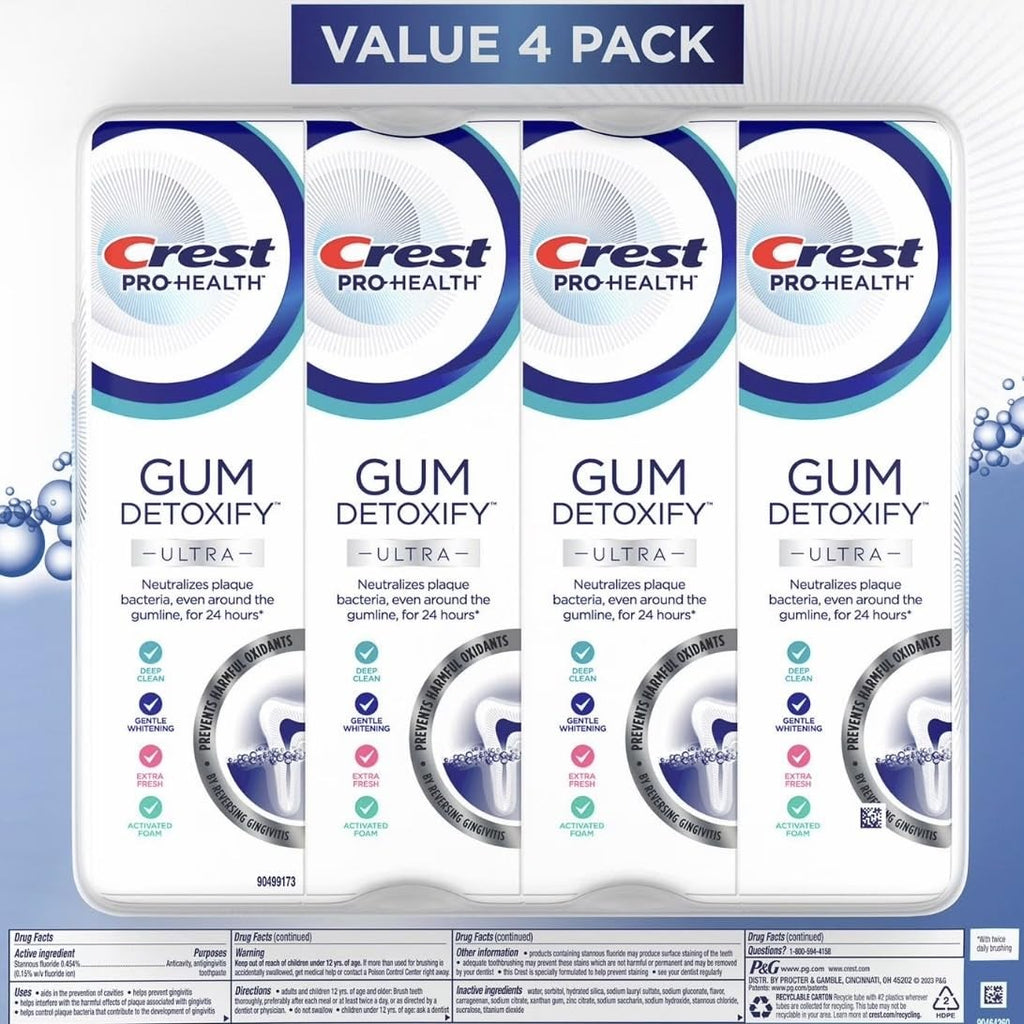 Gum Detoxify Ultra Toothpaste 4.7 oz - 4 Pack for Gum Health and Fresh Breath