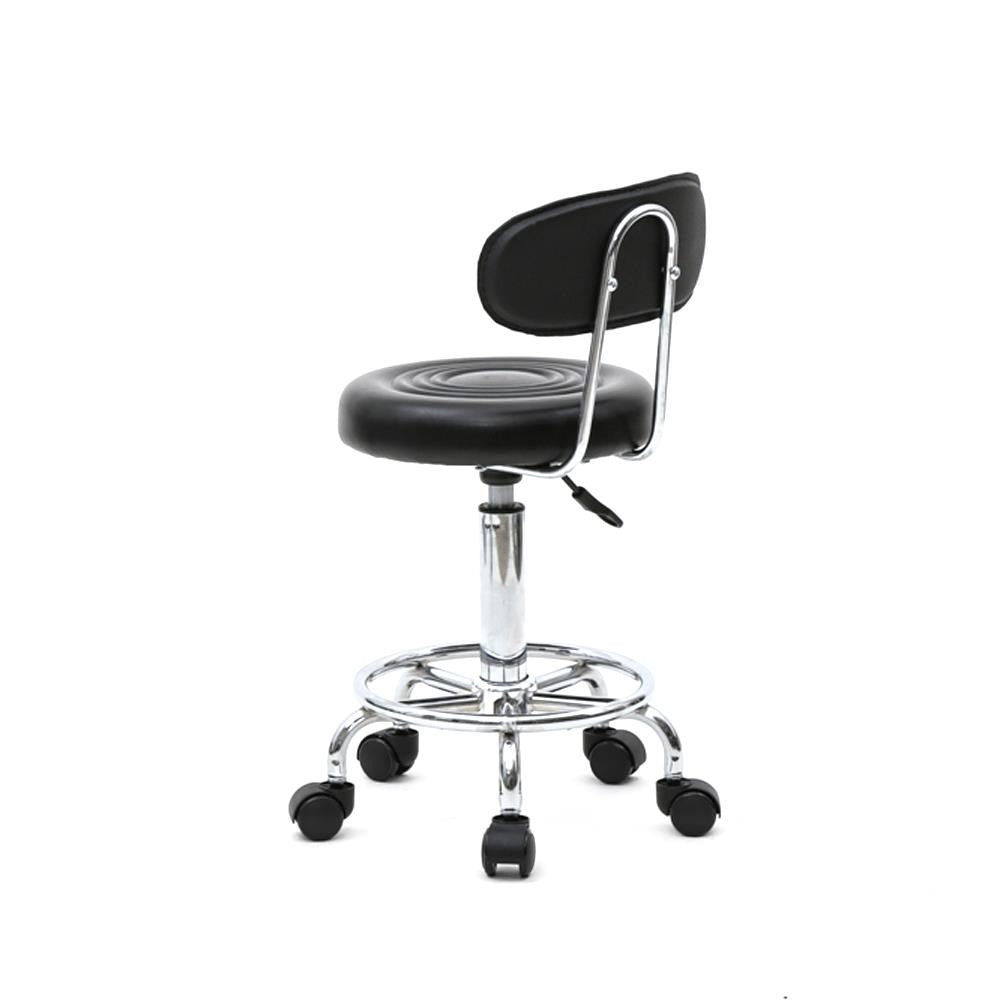 Black Facial Massage Hydraulic Rolling Swivel Stool Salon & Tattoo Chair