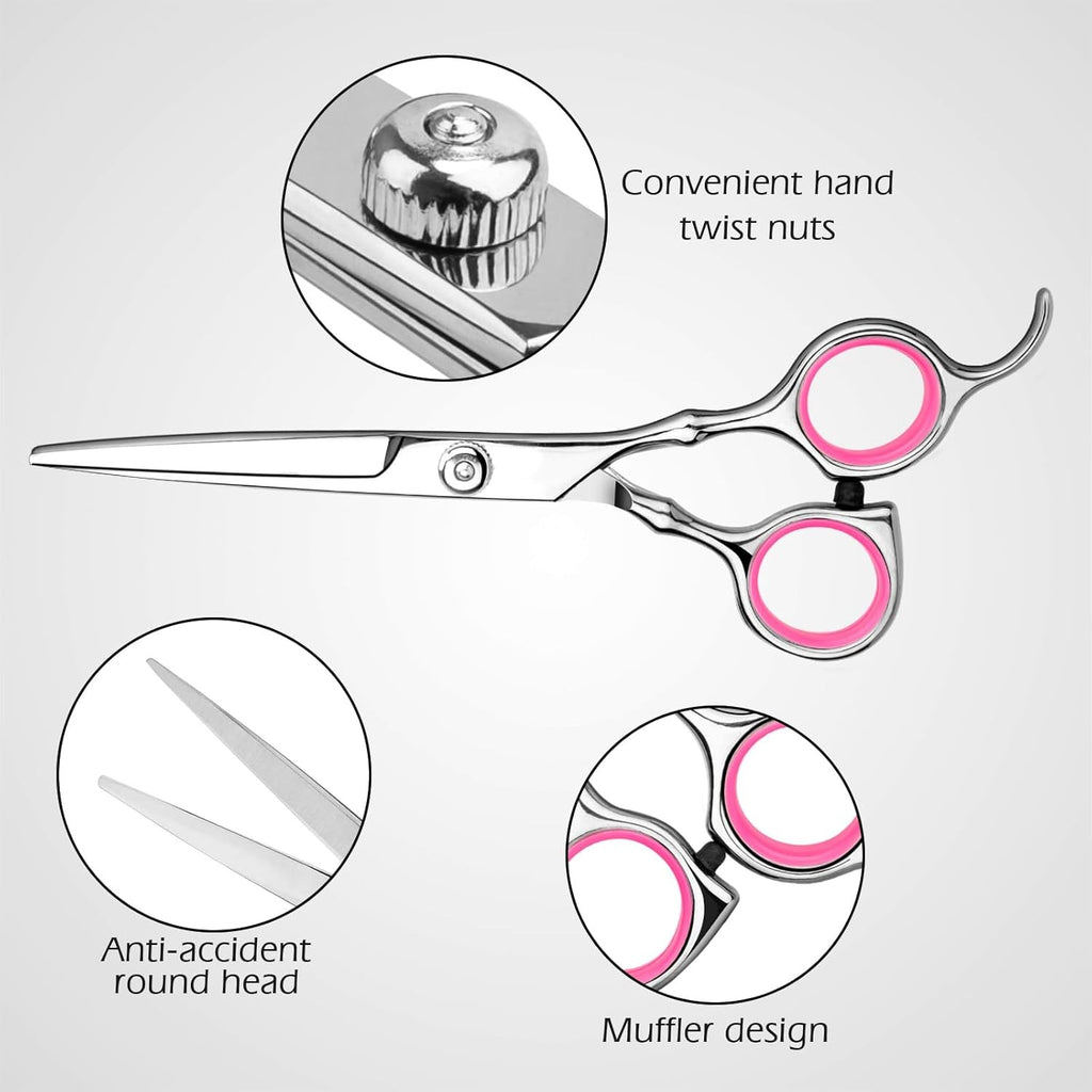 Professional Hair Cutting Scissors Set with Thinning Shears and Accessories
