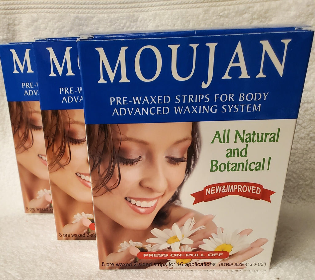 Pre-Waxed Hair Removal Strips for Body - 3 Pack, 8 Double-Sided Sheets
