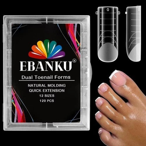 Poly Gel Toenail Kit with 12 Sizes Reusable Nail Forms for Toe Extensions