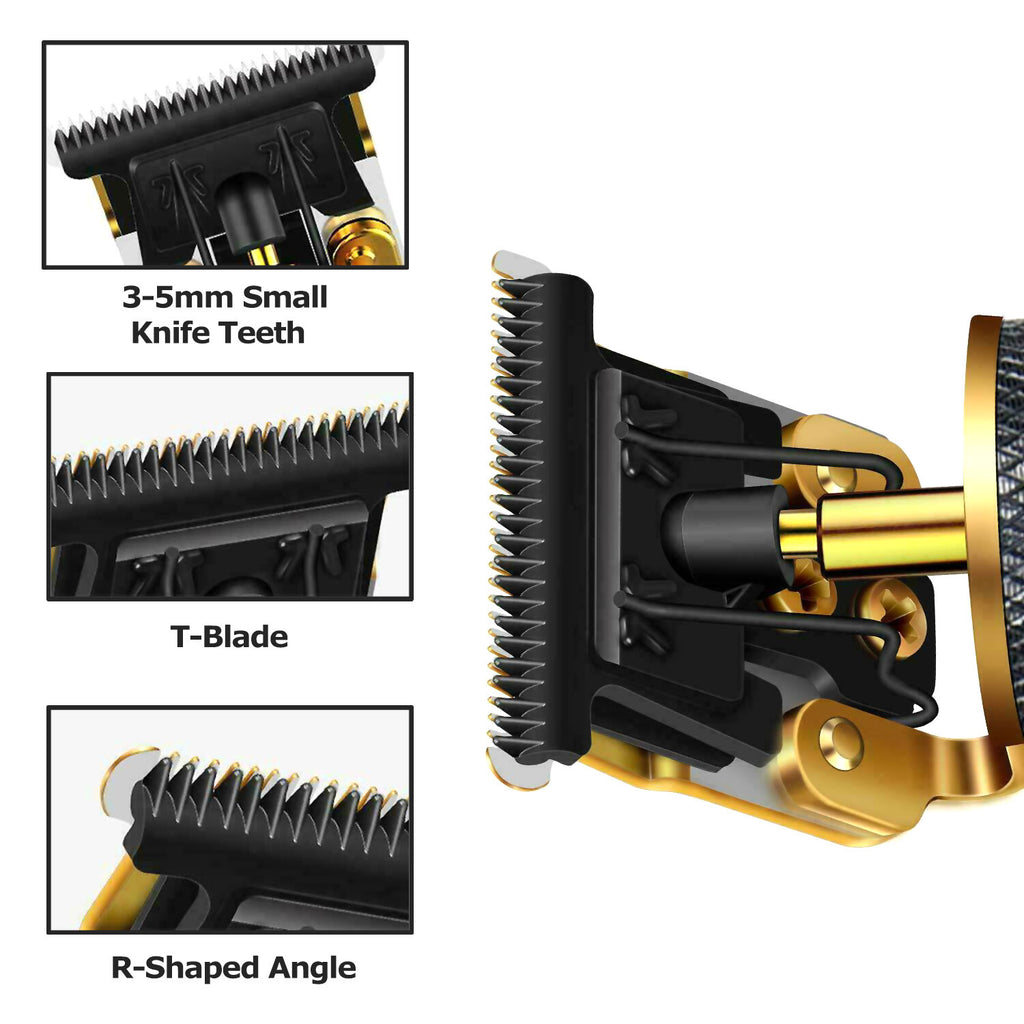 Cordless Hair Clipper Trimmer with T-Blade, 4 Guard Sizes, Waterproof