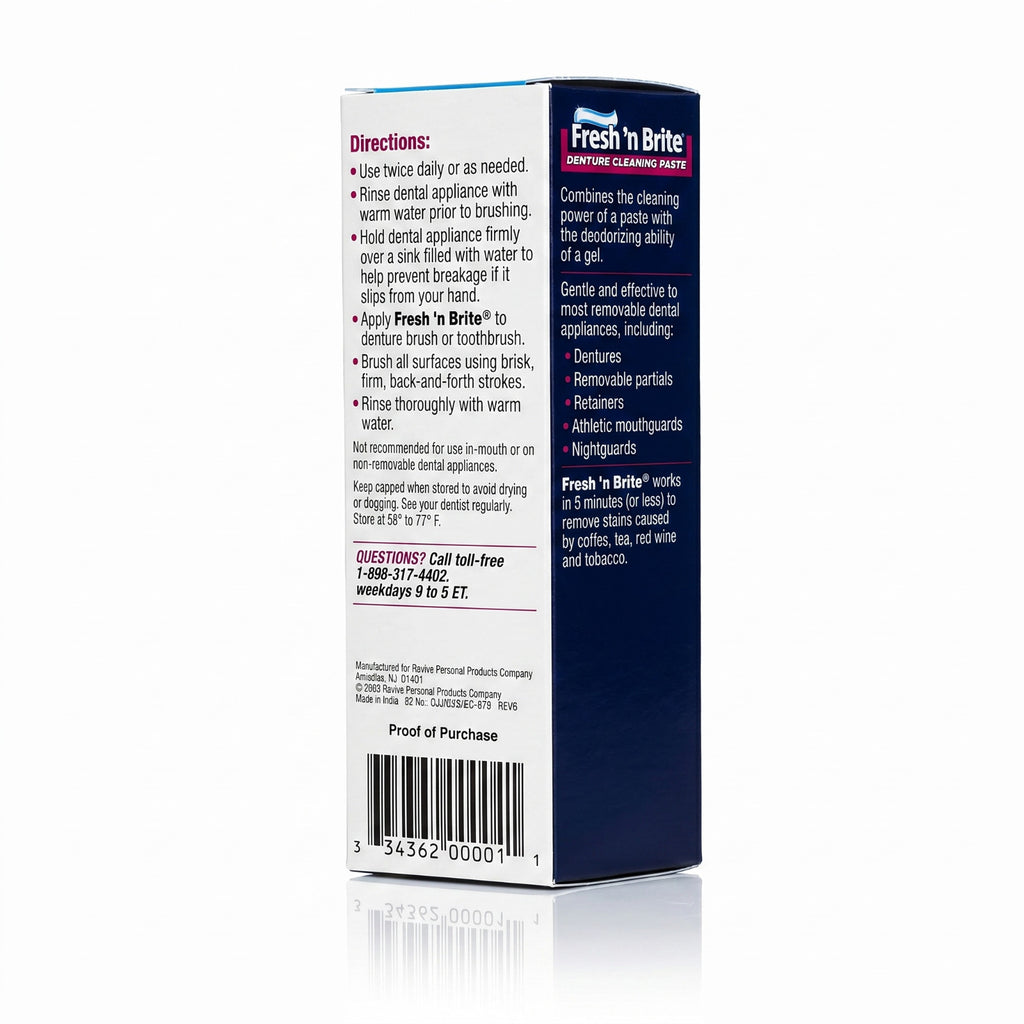 Denture Cleaning Paste Pack of 3 - Fast Stain Removal & Mint Freshness