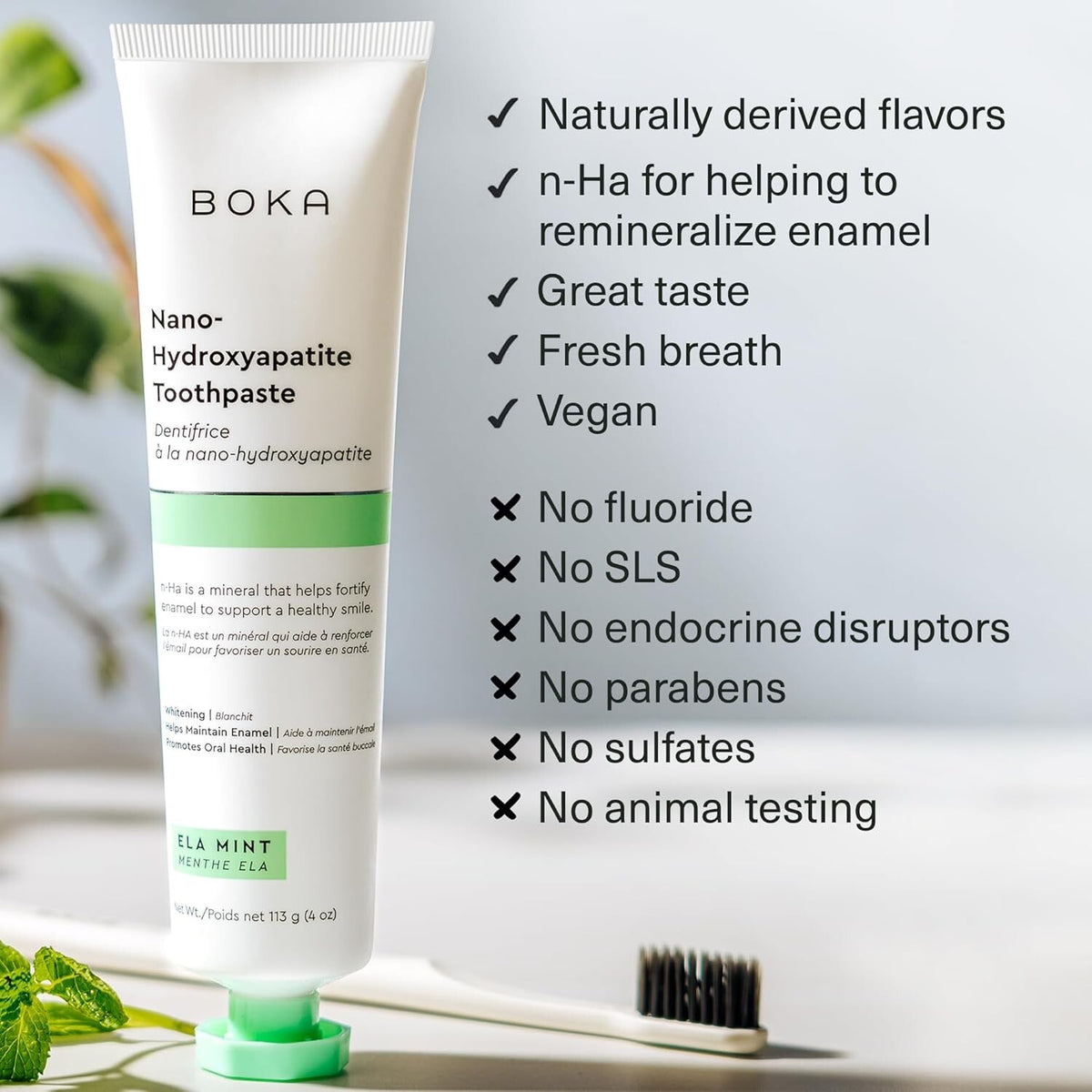 Nano Hydroxyapatite Toothpaste for Enamel Repair & Gum Health - Fluoride-Free 4oz