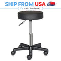 Adjustable Salon Stool with Wheels 360° Swivel Spa Chair Black
