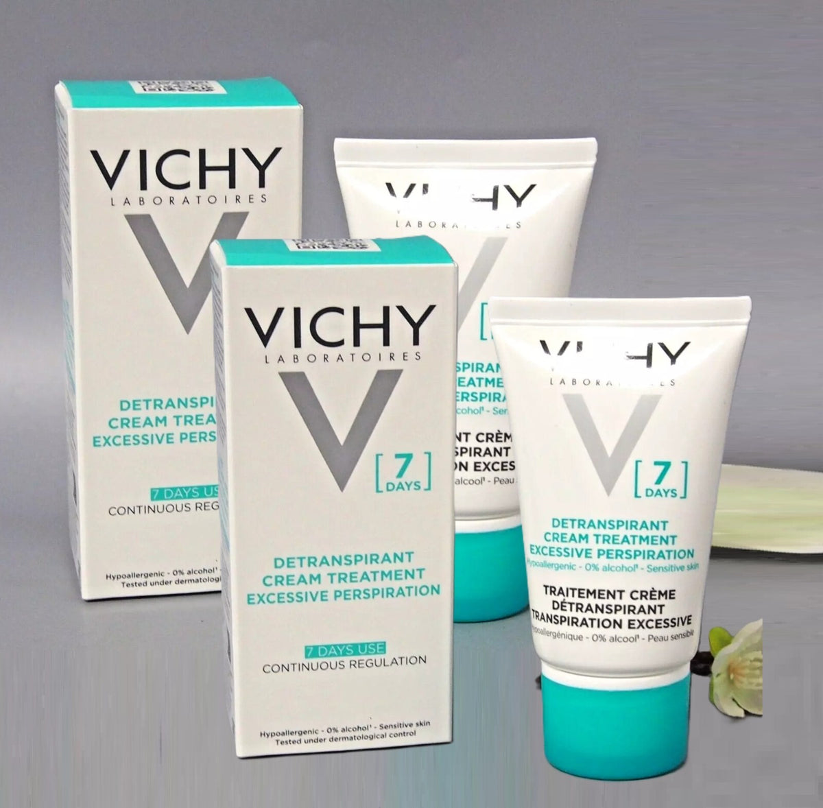 Vichy 7-Day Anti-Perspirant Deodorant Cream - 2 Pack, 30ml