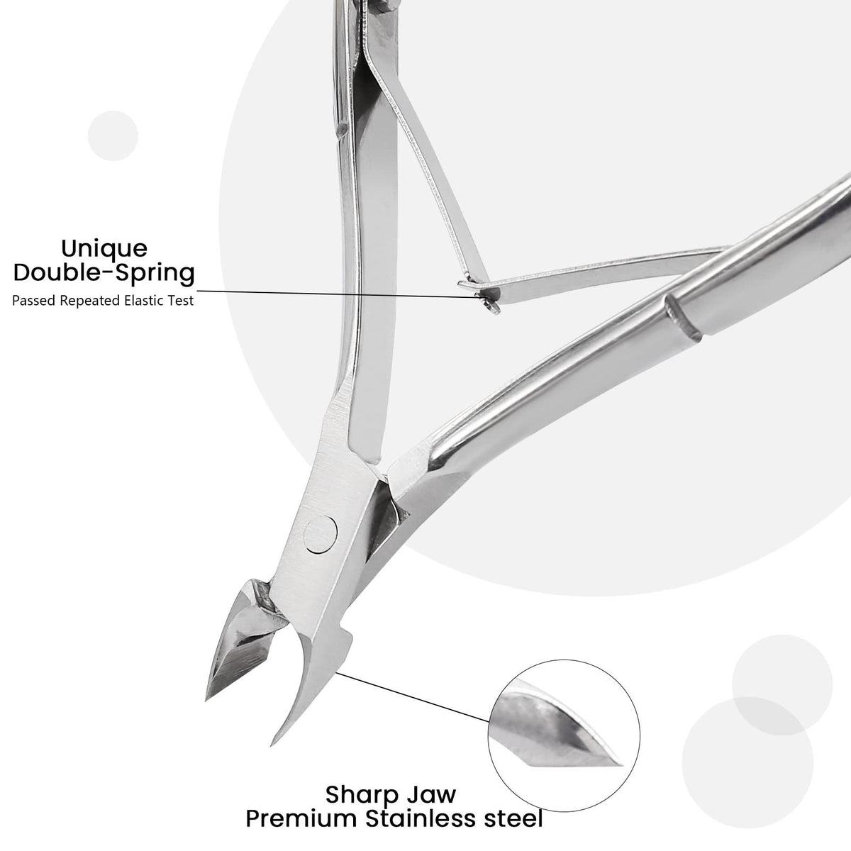 Professional Stainless Steel Cuticle Nippers with Ergonomic Handle