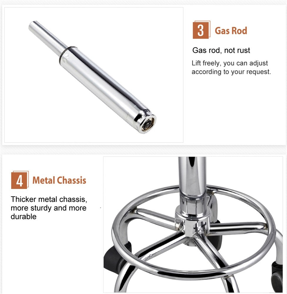 Adjustable Salon Spa Stool with Swivel Castors and Footrest